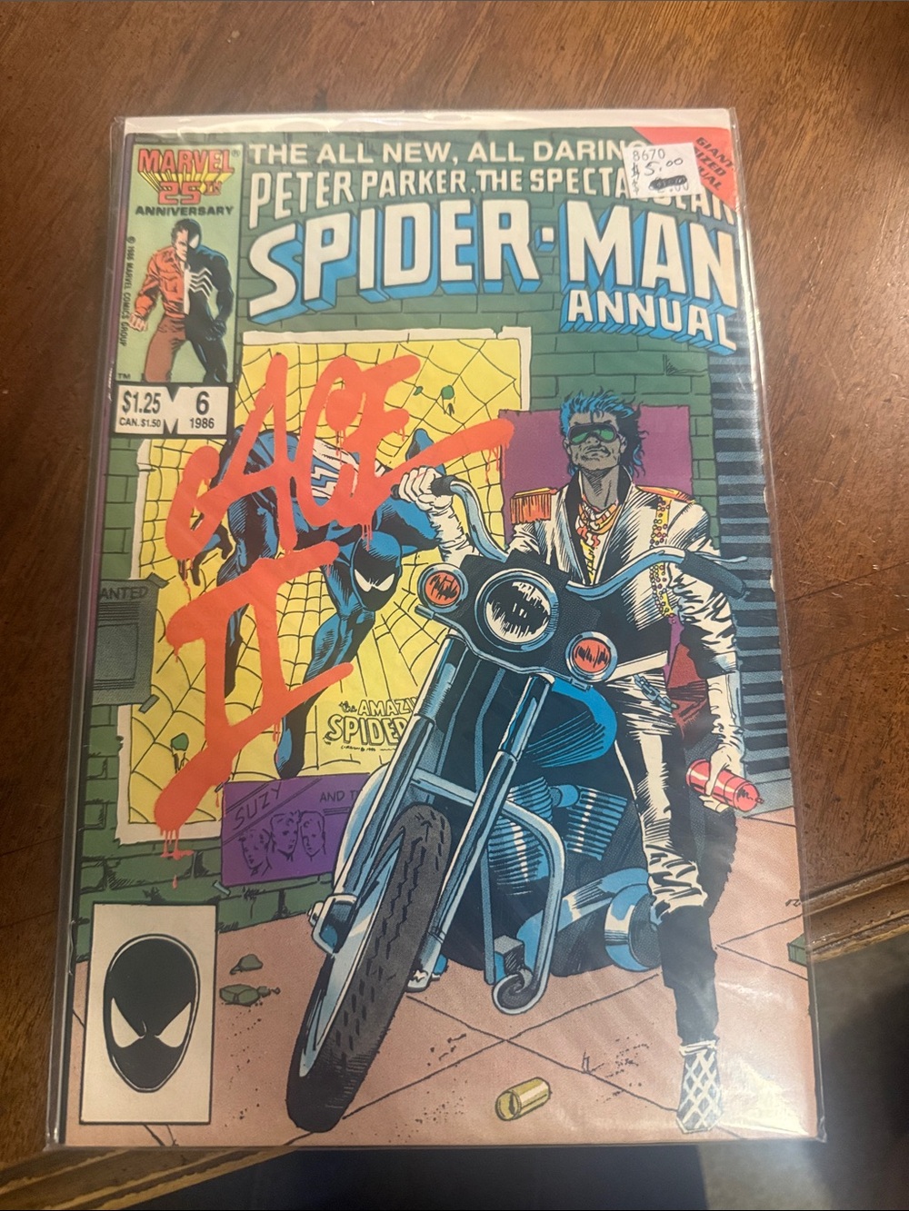 Marvel Spider-Man Annual Comic Cover - Blue, Yellow & Red Artwork